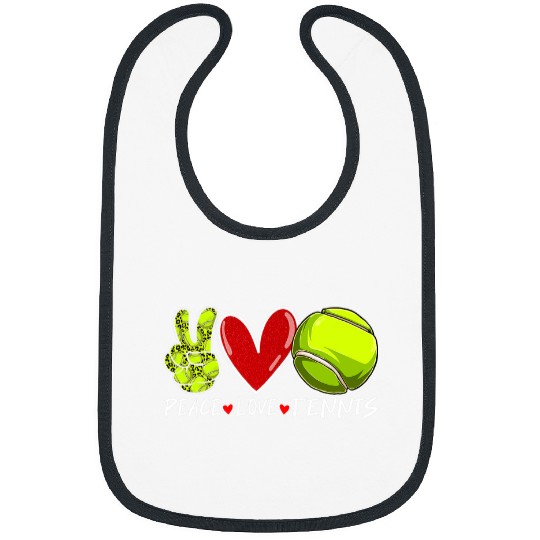 Sport Tennis Peace Love Tennis Game Day Outfit Leopard Mothers Day Bibs