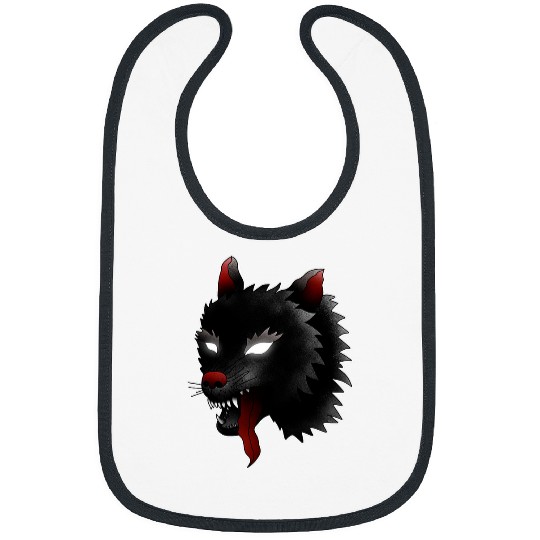 Coyote Mammal Cool wolfs American Traditional Tattoo Old School Aesthetic Bibs