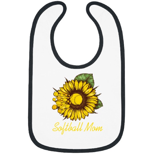 Softball Gift Mom and sunflower 186 Bibs