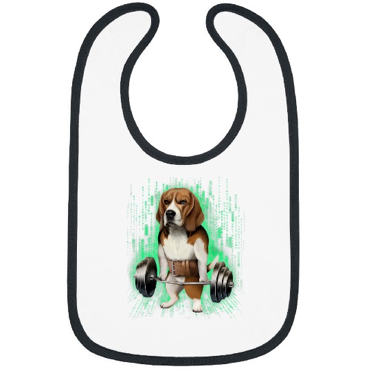 Beagle Pet Muscle Training with Barbell Shrug Bar in Cyber Bibs