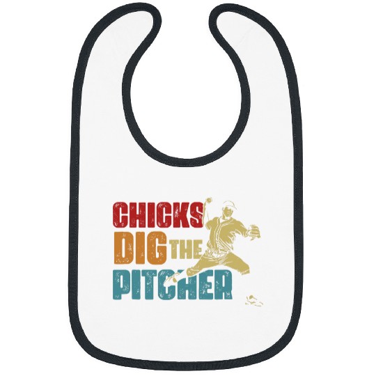 Sport Baseball Pitcher Funny Chick Dig The Pitcher Softball Player Bibs