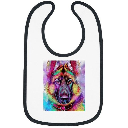 German Shepherd Pet Design Art Fashion Dog Streetwear Colorful Bibs