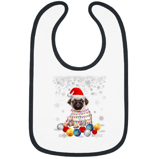 Pug Pet Dog Christmas Light decor xmass Pajamas PJ 179 Bibs