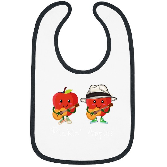 Funny Guitar Cartoon Apples Pickin Guitar Cute Apple Picking Bibs
