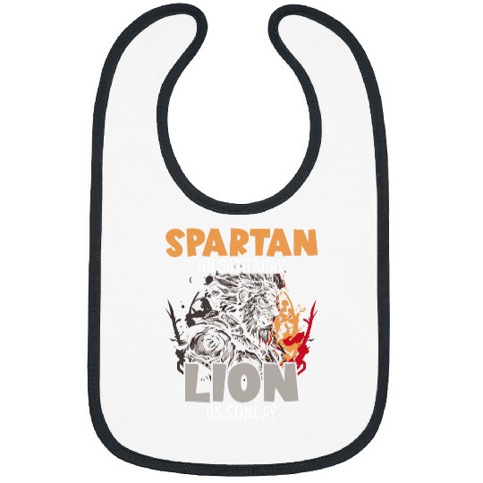 Sport American Football Spartan on Saturday Lion on Sunday Football Fans Vintage Bibs