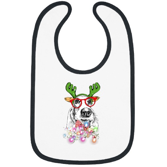Basset Hound Pet Christmas Lights Basset Hound 1 Bibs