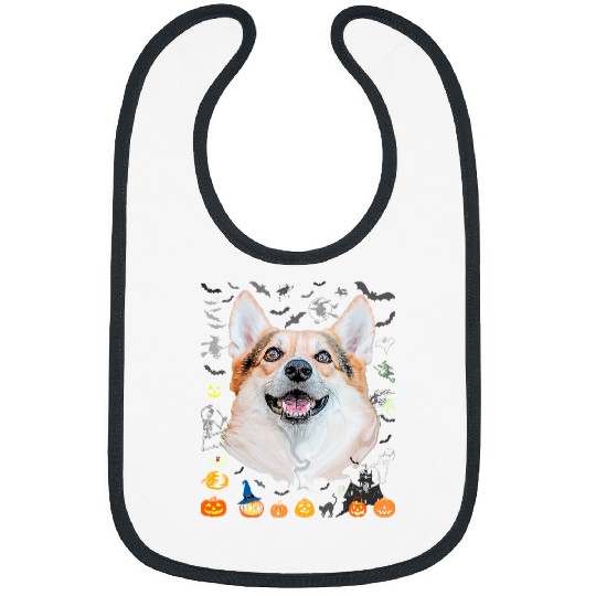 Corgi Pet Dog Lover Ugly Halloween Sweater Funny Halloween Dog Present 102 Bibs