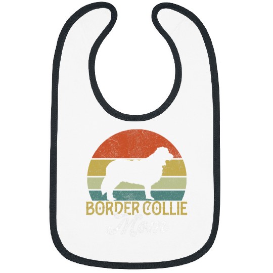 Border Collie Pet Vintage Border Collie Mama Women Mothers Day Dog Mom Bibs