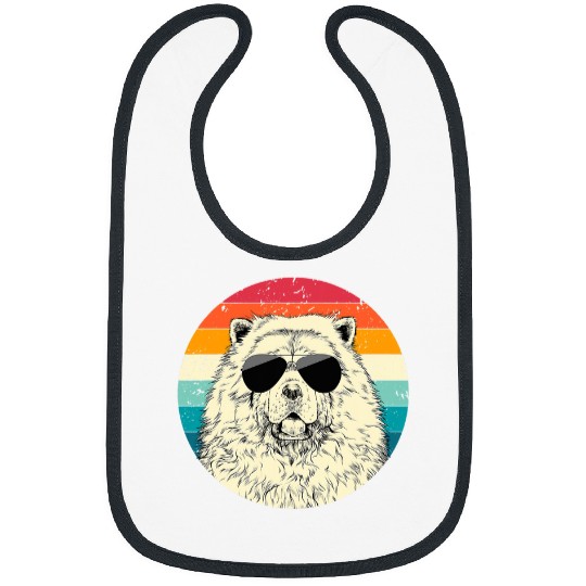 Chow Chow Pet Retro Vintage Chow Chow with Sunglasses Dog Lovers Bibs