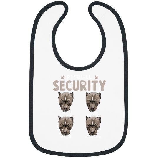 Pitbull Pet Security Funny Pet Dog Lover 347 Bibs