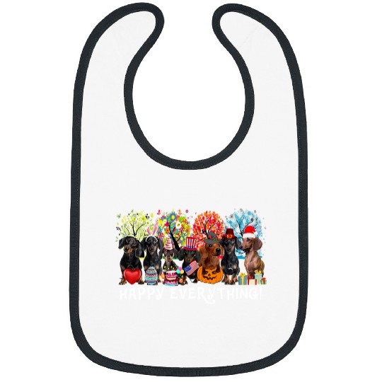 Dachshund Pet Happy Everything Seasons All Year Tree Lover51 Bibs