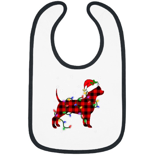 Chihuahua Pet Red buffalo plaids Matching Chihuahua Christmas Tree Lights 156 Bibs