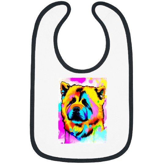 Chow Chow Pet Pop Art Design Gradient Bibs