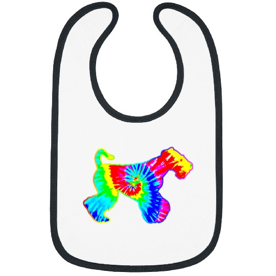 Airedale Terrier Pet Peace Love Tie Dye Dog Hippie Dog Bibs