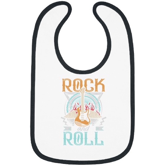 Funny Guitar vintages Retro 80s Rock Roll Music Guitar Wings Guitarist Bibs