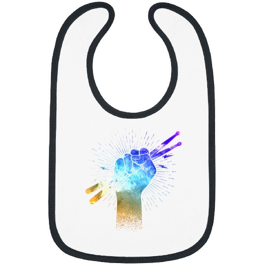 Funny Drummer Graphic Drumset Drumming Musician Rock Band Music Bibs