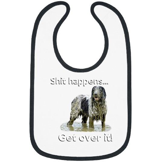 English Springer Spaniel Pet Springer Sprocker Spaniel pet dog gift funny shit happens Bibs
