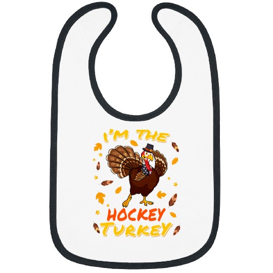 Sport Hockey Im the Hockey Turkey Matching Family Thanksgiving Day Party Bibs