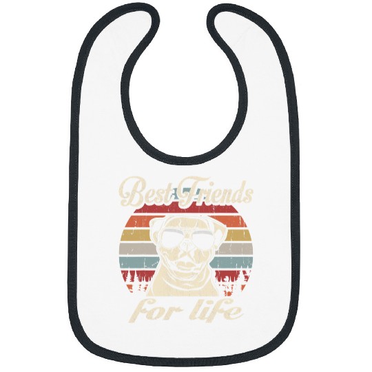 French Bulldog Pet American Bulldog bests Friends For Life Funny Vintage Retro Bibs