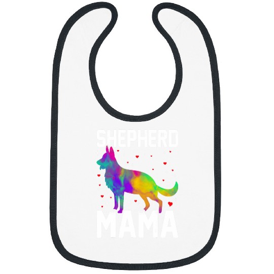 German Shepherd Pet Shepherd Mama Colorful German Shepherd Dog Mom Bibs