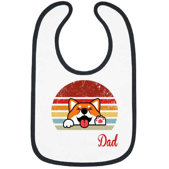 Shiba Inu Pet vintages Shiba Dog Dad Mom Boy Girl Funny 2 Bibs