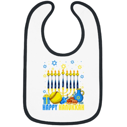 Sport Softball Balls Temple Menorah Chanukah Hanukkah Pajama Bibs
