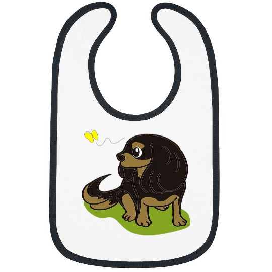 Cavalier Pet King Charles Spaniel Black and Tan Bibs