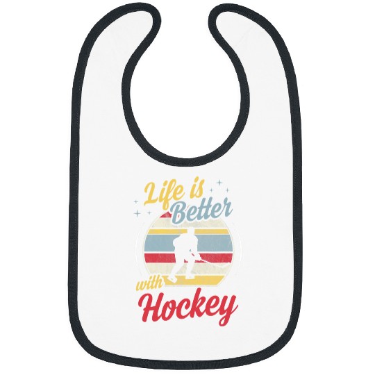 Sport Hockey Life Is Better With Hockey Retro Vintage Style Bibs