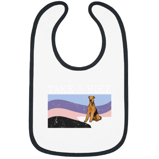 Airedale Terrier Pet Hiking Hiker Take A Hike Airedale Terrier Funny Graphic Dog Bibs