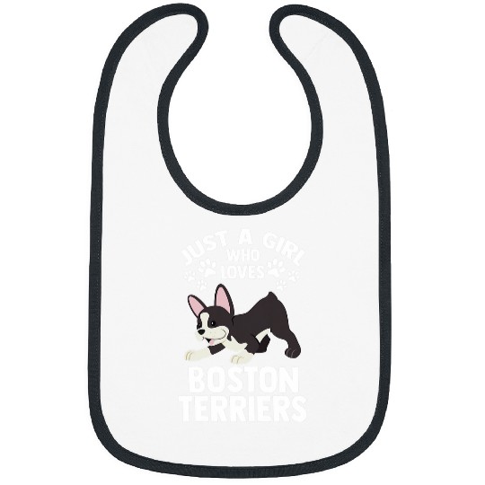 Border Collie Pet Womens Girl who loves Boston Terrier Bibs