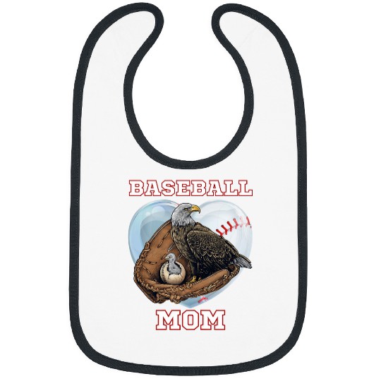 Sport Baseball Womens Sports in Nature Bald Eagle Family American Baseball Mom Bibs
