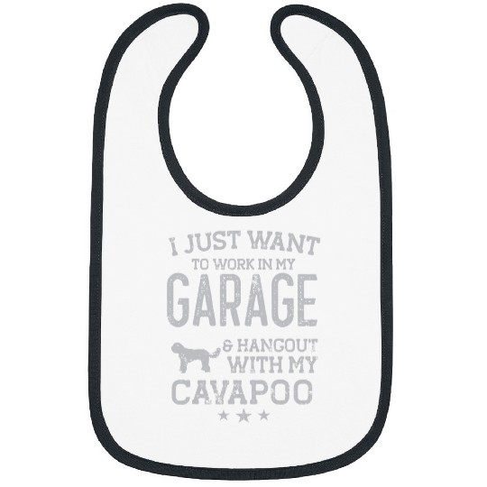 Cavapoo Pet Dad Car Garage Hangout Men Bibs