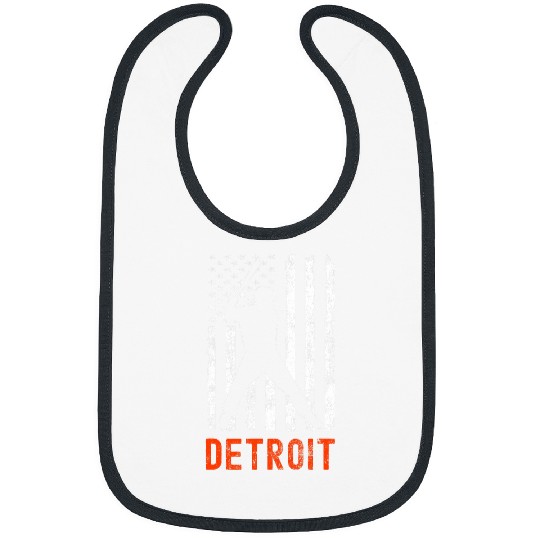 Sport Baseball Detroit Michigan American Flag Baseball Weathered 1 Bibs