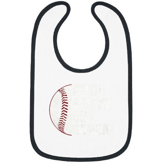 Sport Baseball Pitcher Pitch Strike Out Repeat Bibs