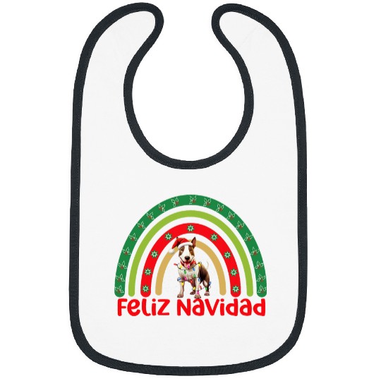 Bull Terrier Pet Feliz Navidad Christmas Decorations Bibs