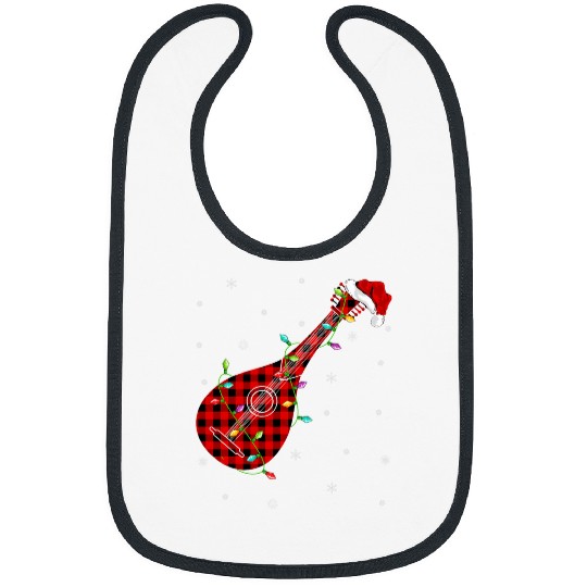 Funny Mandolin buffalo plaids Family Matching Mandolin Christmas Pajama Bibs