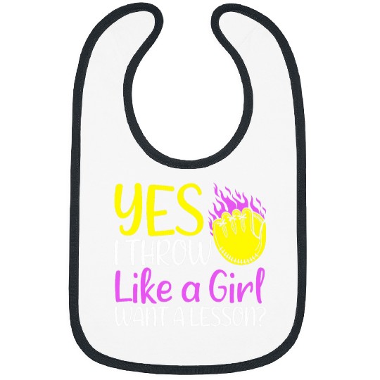 Sport Softball Yes I Throw Like A Girl Want A Lesson Softball Beauty Beast Bibs