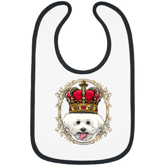 Bichon Pet Frise Royal Bichon Frise King Queen Princess Doggo Puppy Bibs