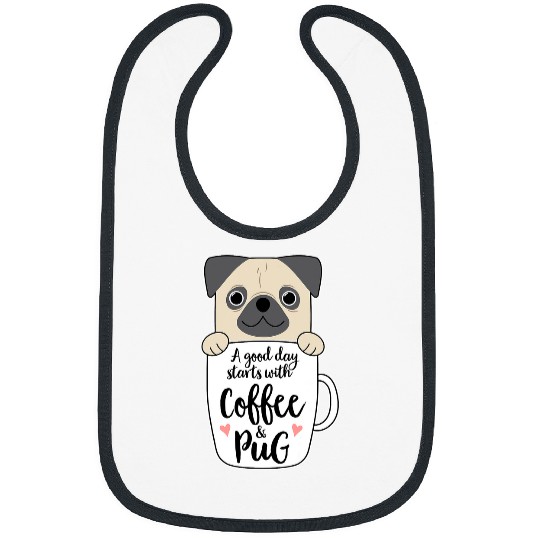 Pug Pet Face In A Mug Coffee Lovers Women 198 Bibs
