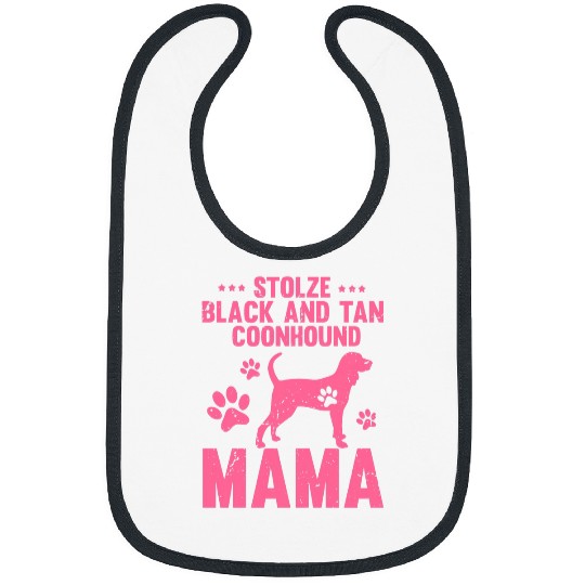 Coonhound Pet Womens Stolzer Black and Tan Coonhound Mama Proud Dog Mom Mommy Bibs