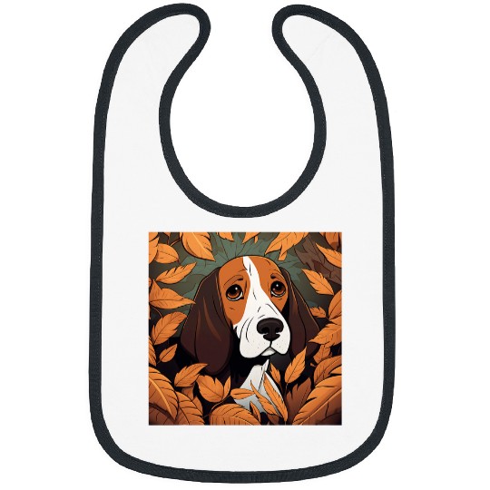 Coonhound Pet Treeing Walker Coonhound Dog Plant Lover Hiding in Leaves 2 Bibs