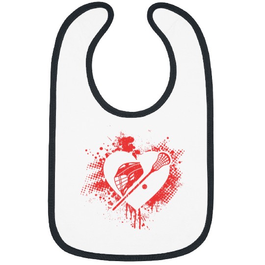 Sport Lacrosse Gift I Love Lacrosse Funny Lacrosse Player Valentines Day Bibs