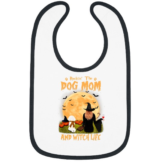 Bichon Pet Frise Rocking The Dog Mom And Witch Life Bichon Frise Halloween Bibs