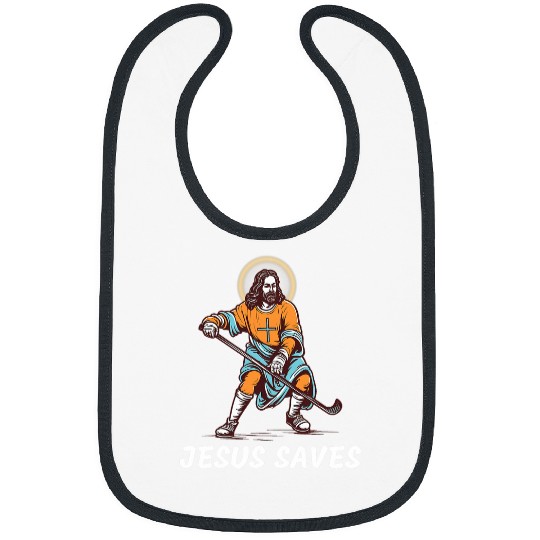 Sport Hockey Jesus Saves Goalie Sport Religious Christian Bibs