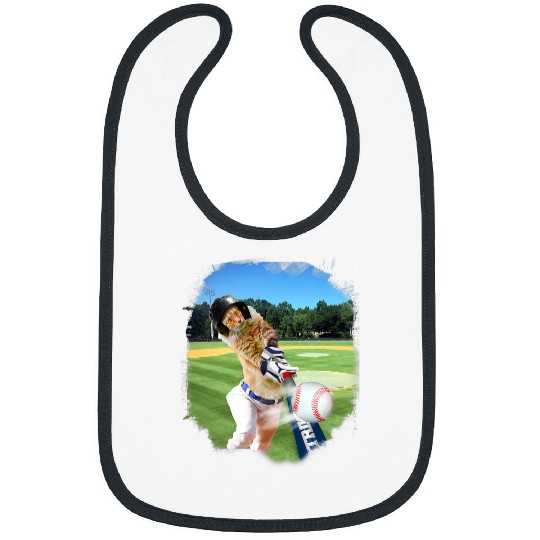 Sport Baseball Cat Baseball Lover Maine Coon Cat Playing Bibs