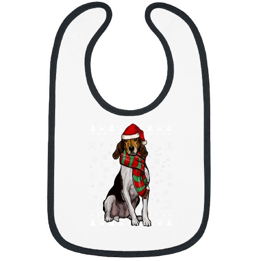 Coonhound Pet Treeing Walker Coonhound Dog Santa Hat xmass Ugly Christmas 2 Bibs