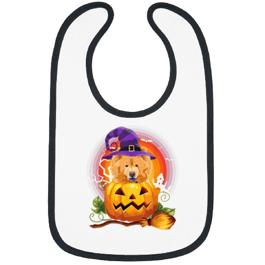 Chow Chow Pet Witch Pumpkin Halloween 2Dog Lover Costume Gifts 61 Bibs