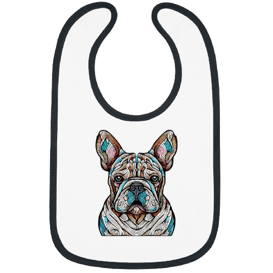 French Bulldog Pet Frenchie Abstract Bibs