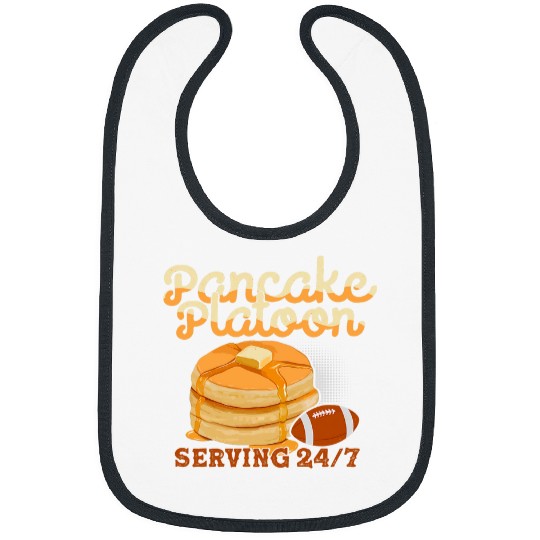 Sport American Football Pancake Platoon Serving Football Lineman Funny Gift Bibs