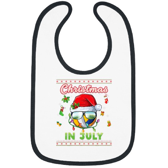 Sport Volleyball Christmas In July Volleyball xmass Lights Santa Sunglasses Bibs